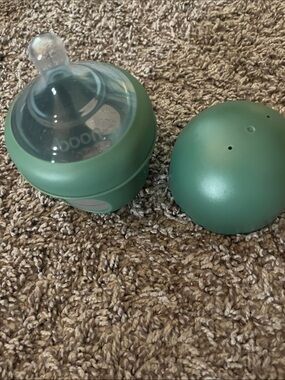 Green Silicone Baby Bottle with Protective Cap by